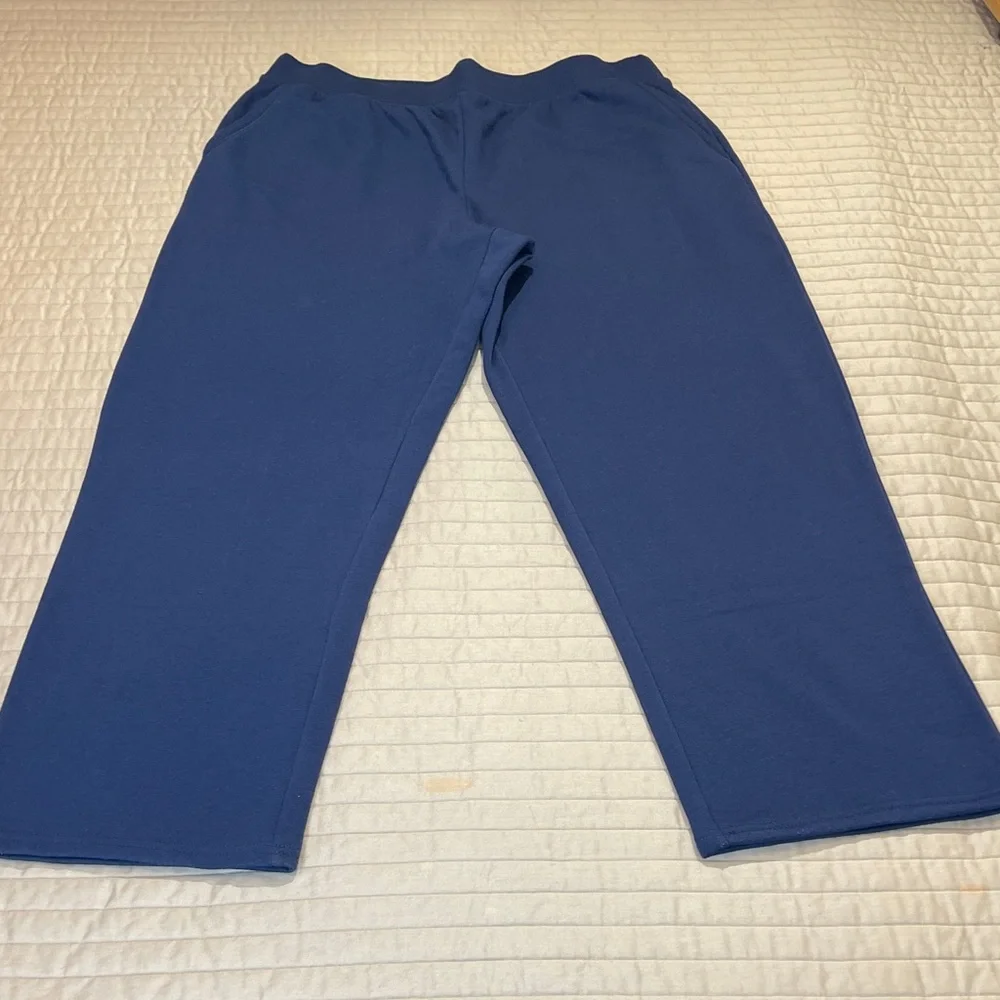 Terra & Sky WOMENS SIZE 0X 14W BLUE SWEAT Pants PULL ON ELASTIC WAISTBAND